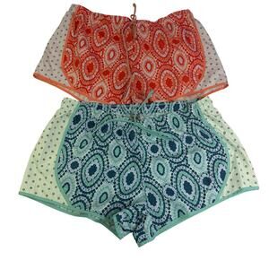 2 pairs of Aerie Shorts Size large Womens Orange and blue athletic Shorts
